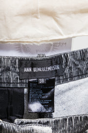 ANN DEMEULEMEESTER - SS10 Ribbed cotton pants with bird print