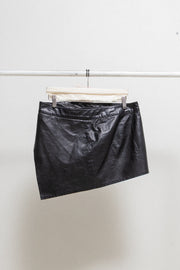 ANN DEMEULEMEESTER - Early 00’s Mini leather wrap up skirt with buckled strap belt