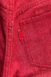 UNDERCOVER - FW00 "Melting Pot" Red slim jeans with star knee patches