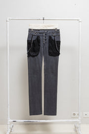 UNDERCOVER - SS03 "SCAB" Slim pants with embellishment details and flap pockets (runway)