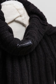 ANN DEMEULEMEESTER - FW00 Wool blend ribbed turtleneck with rolled up cuffs