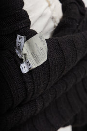 ANN DEMEULEMEESTER - FW00 Wool blend ribbed turtleneck with rolled up cuffs