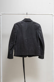 ANN DEMEULEMEESTER - SS22 Dyed calf leather blazer jacket with long straps (runway)