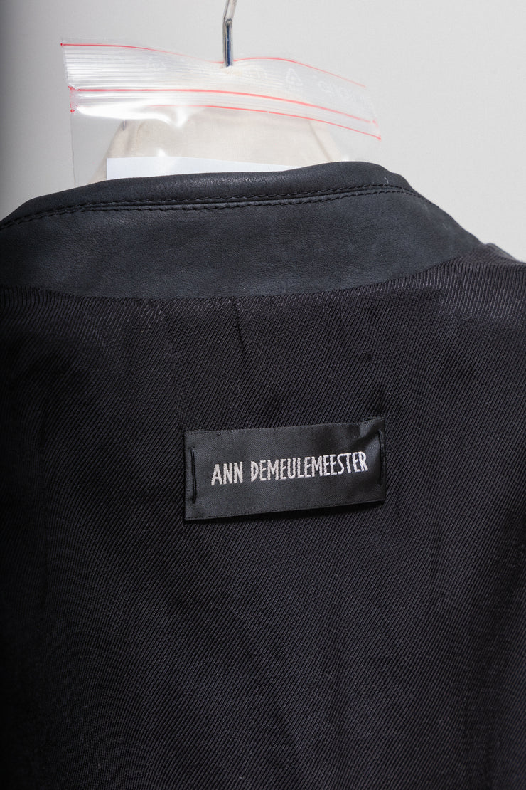 ANN DEMEULEMEESTER - SS22 Dyed calf leather blazer jacket with long straps (runway)