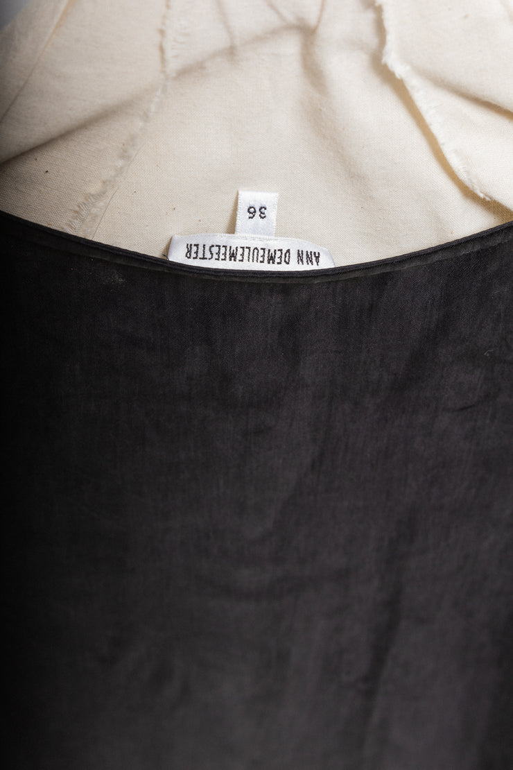 ANN DEMEULEMEESTER BLANCHE - SS14 Long cupra dress with flap detail