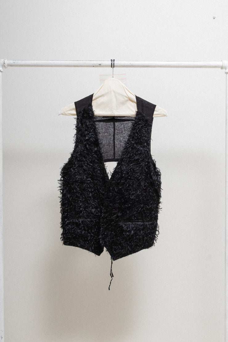 UNDERCOVER - SS09 "Grace" Silk blend fuzzy vest with open back