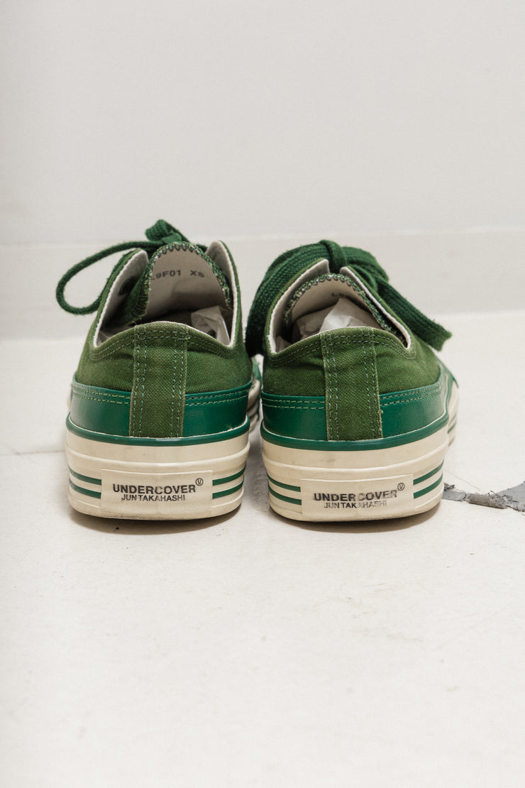UNDERCOVER - Green sneakers with leather details