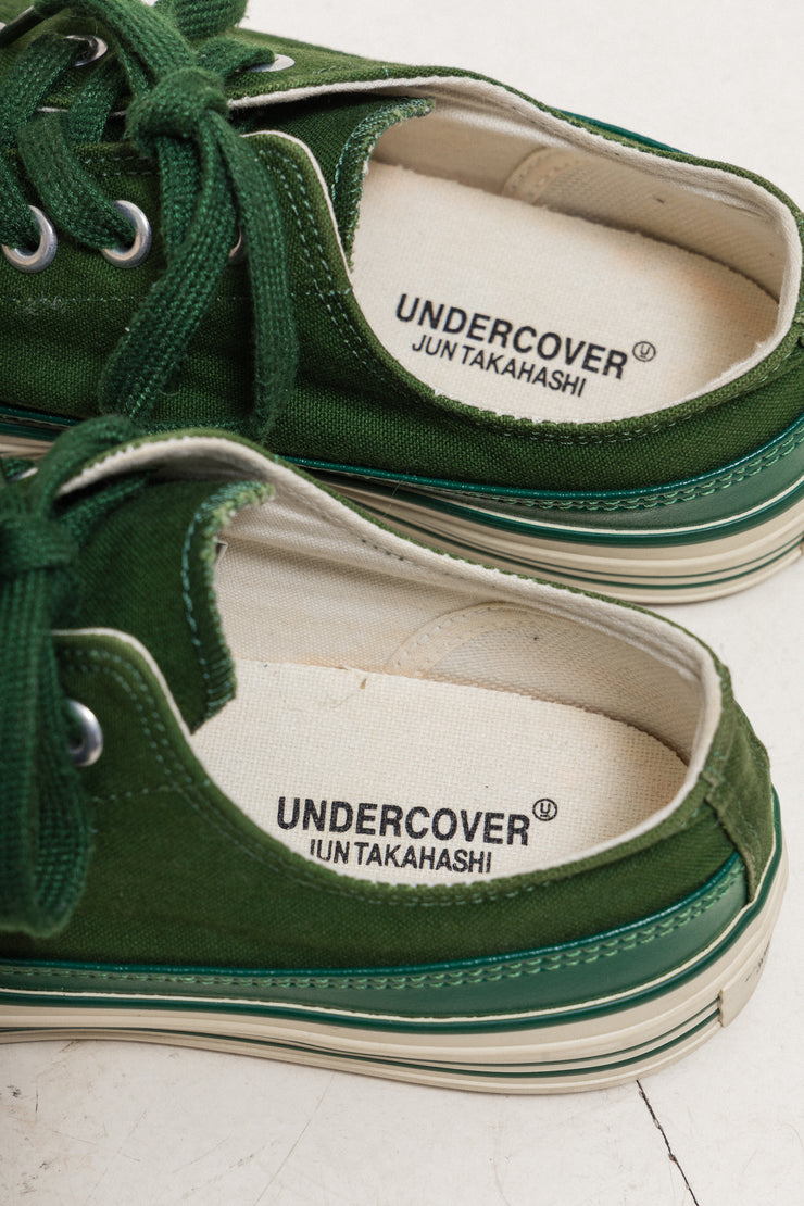 UNDERCOVER - Green sneakers with leather details