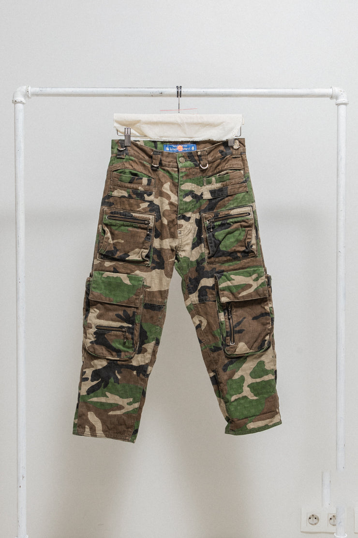 BLACKMEANS - Textured camo pants with dogi zippers