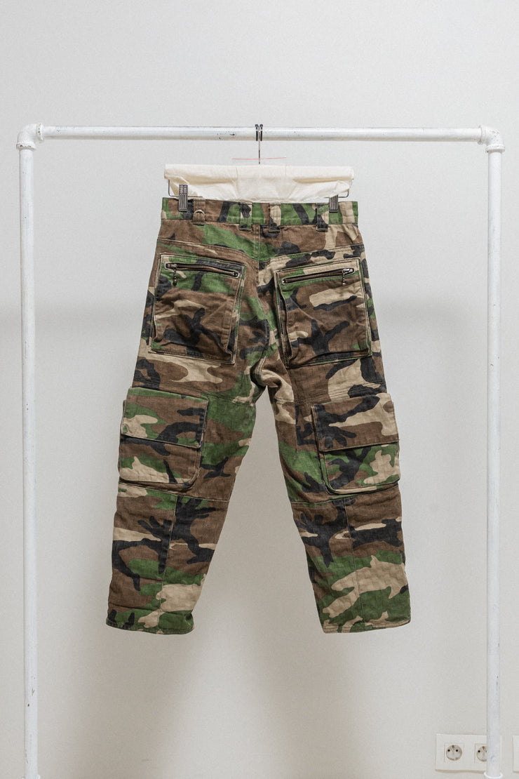 BLACKMEANS - Textured camo pants with dogi zippers