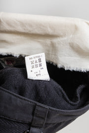 BLACKMEANS - Boro wide short pants with wool details and hand-sewn patches