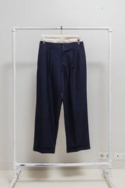 YOHJI YAMAMOTO FOR CENTRAL JAPAN RAILWAY - Uniform pleated navy pants