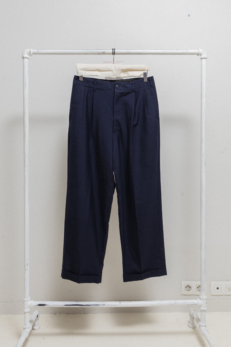 YOHJI YAMAMOTO FOR CENTRAL JAPAN RAILWAY - Uniform pleated navy pants