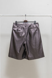 COMME DES GARCONS HOMME PLUS - SS21 Metallic faux leather wide pleated shorts