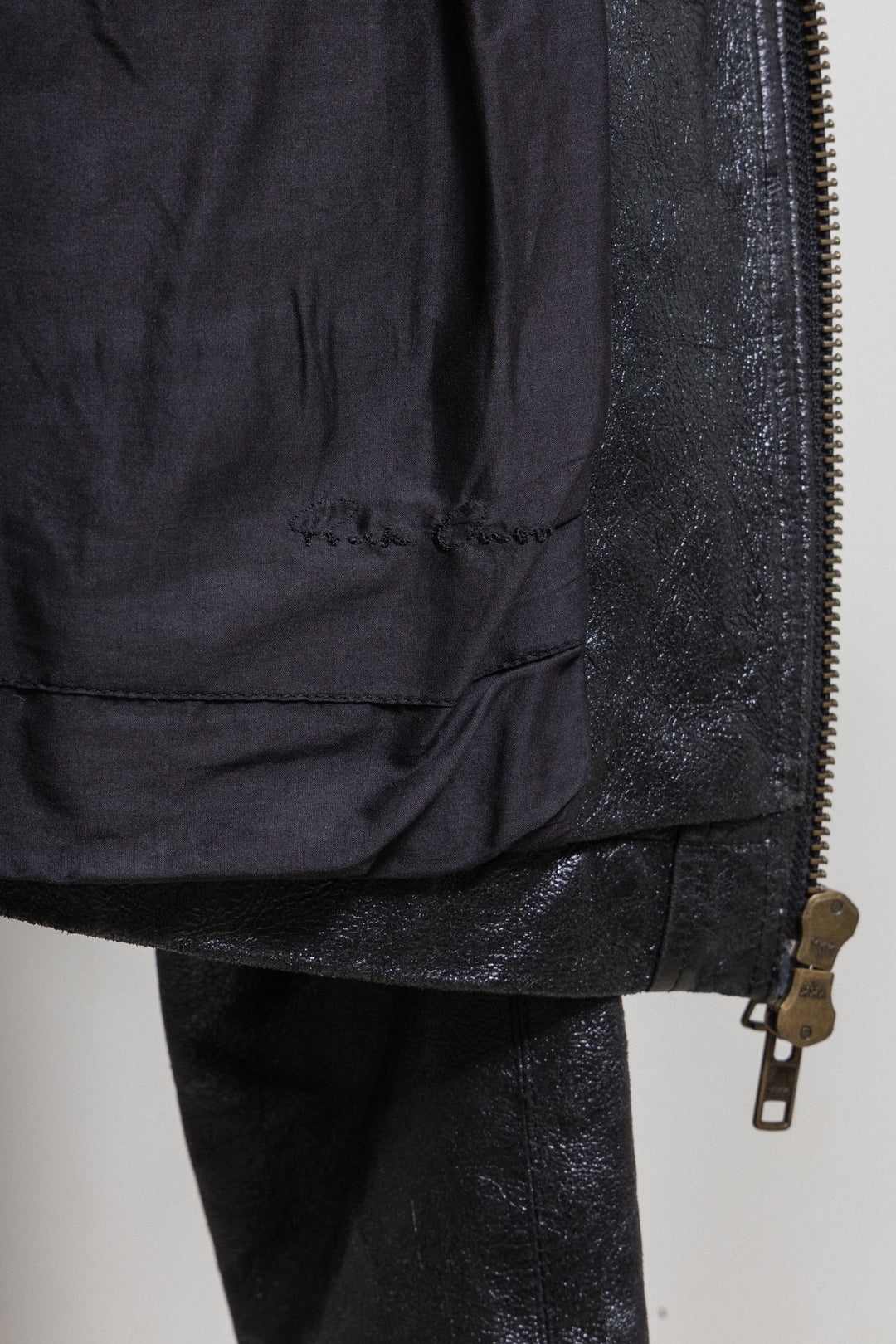 RICK OWENS - Mid 2000's Glittery Intarsia leather jacket – L