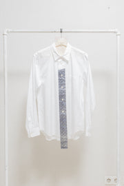 COMME DES GARCONS HOMME PLUS - SS21 Long cotton shirt with front print detail (runway)