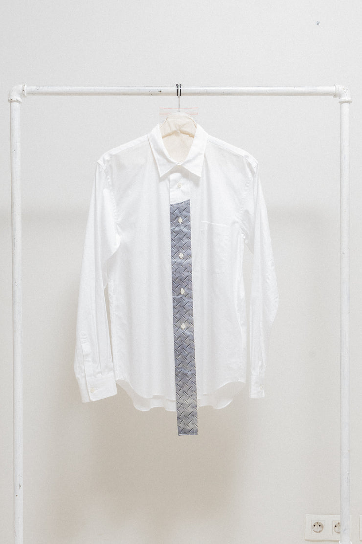 COMME DES GARCONS HOMME PLUS - SS21 Long cotton shirt with front print detail (runway)