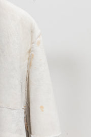 RICK OWENS - FW03 "TRUCKER" Shearling leather jacket with long sides (runway)