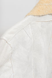 RICK OWENS - FW03 "TRUCKER" Shearling leather jacket with long sides (runway)