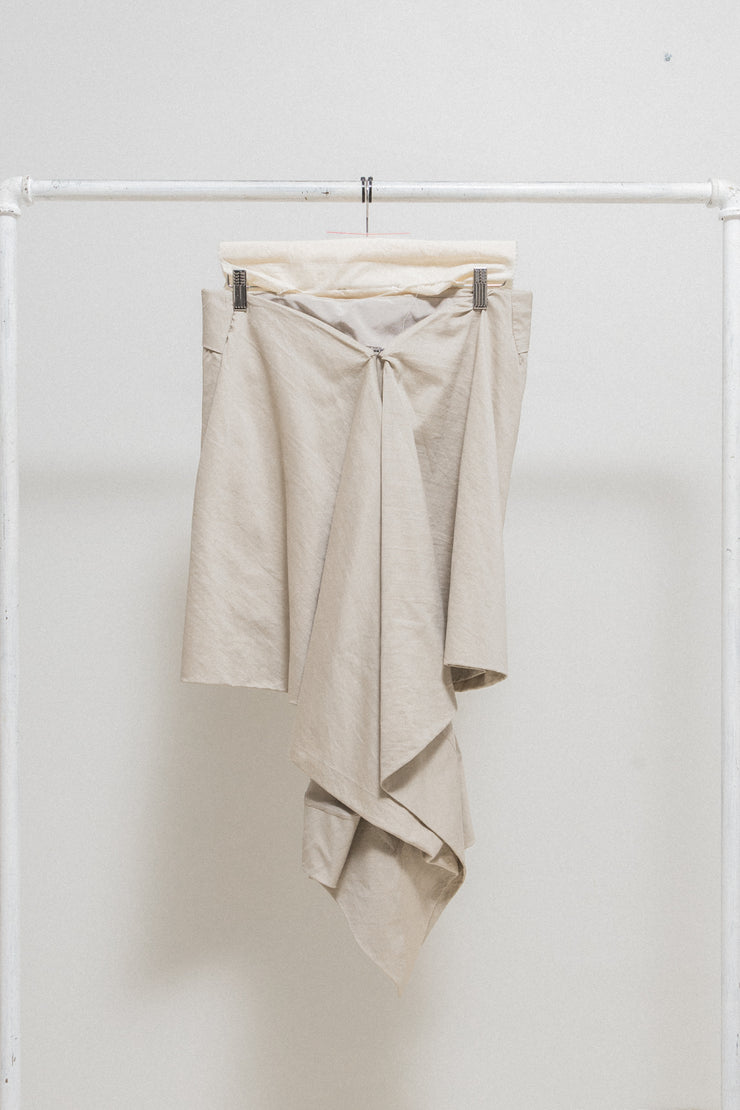 RICK OWENS - SS11 "ANTHEM" Cotton and silk strapless top with back train (runway)