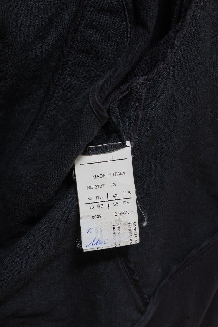 RICK OWENS - SS12 "NASKA" Silk and cotton draped vest with calf leather details
