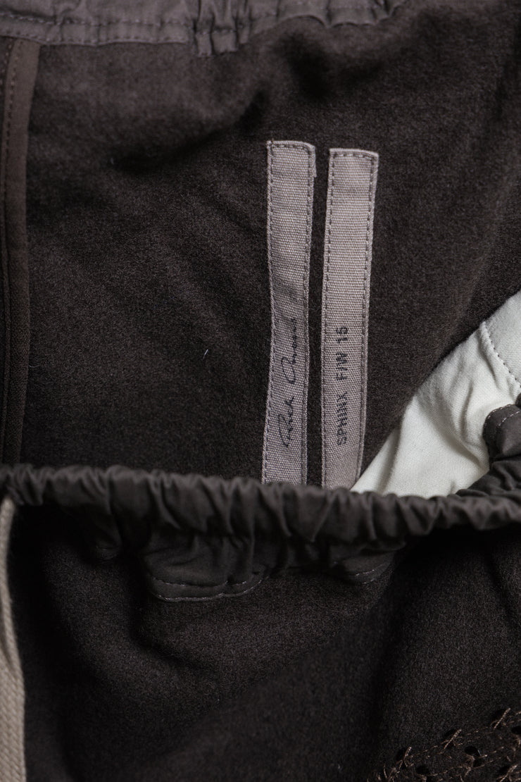 RICK OWENS - FW15 "SPHINX" Virgin wool Pod shorts with sequins details