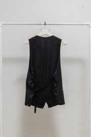ANN DEMEULEMEESTER - FW07 Silk and cotton vest with textured dot pattern