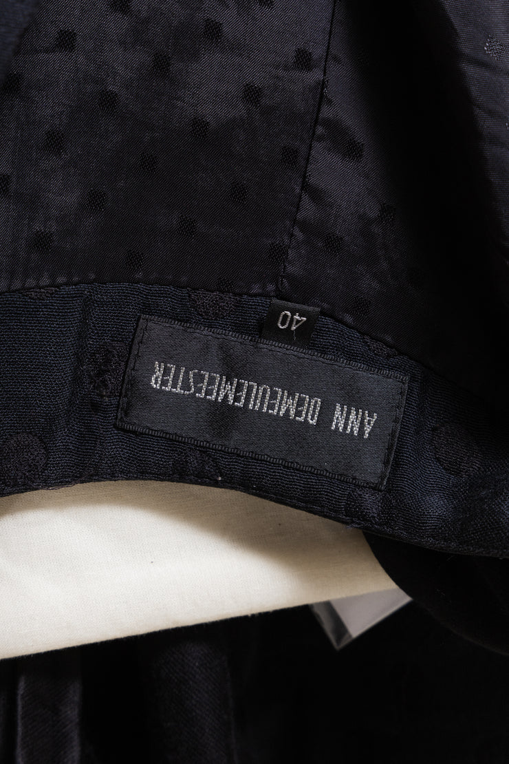 ANN DEMEULEMEESTER - FW07 Silk and cotton vest with textured dot pattern