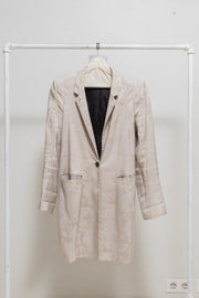 ANN DEMEULEMEESTER - Cotton and silk long patterned jacket