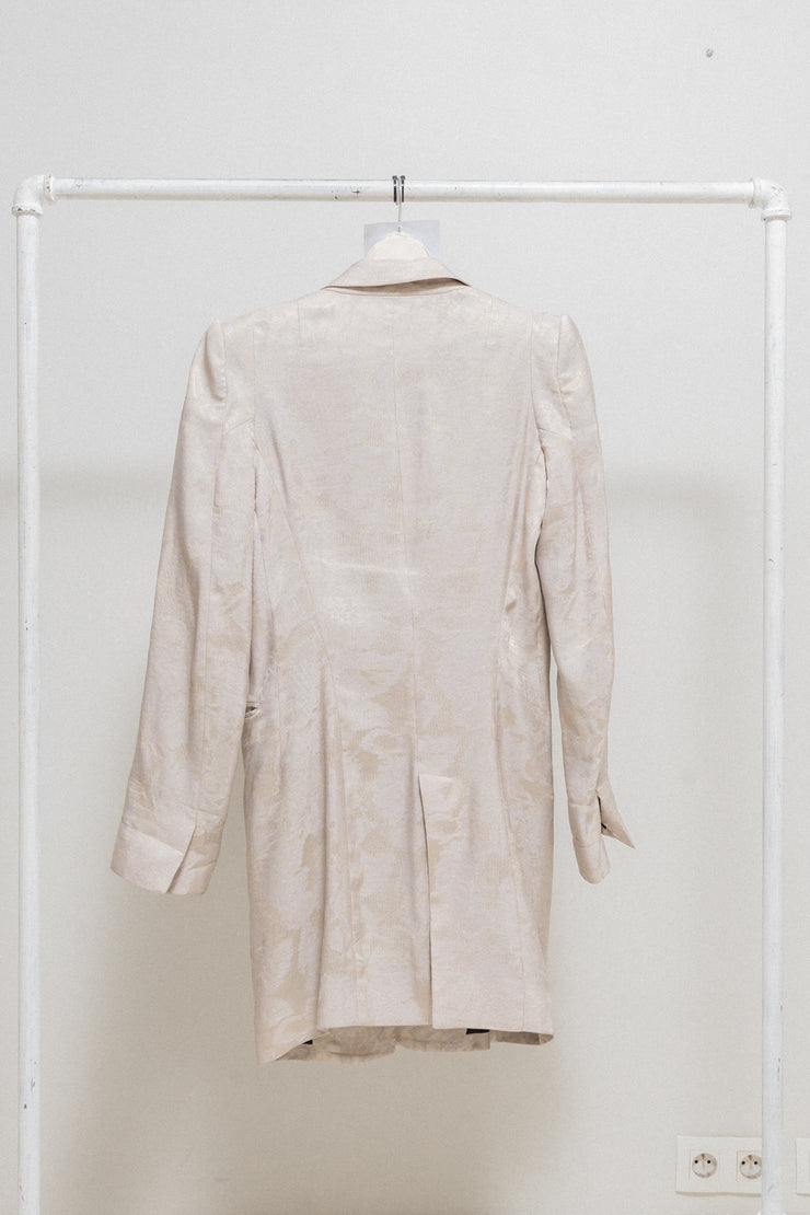 ANN DEMEULEMEESTER - Cotton and silk long patterned jacket