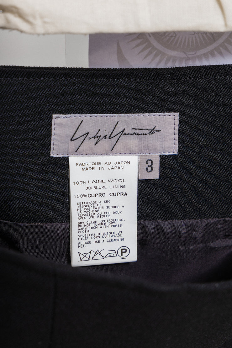 YOHJI YAMAMOTO - FW13 Long wool skirt with back flap details
