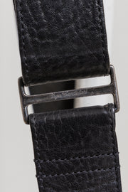UGO CACCIATORI - Silver 925 pirate buckle and hardware large leather bag