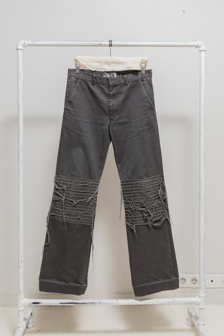 UNDERCOVER - SS02 "The illusion of Haze" Wide cotton pants with hagi knee details