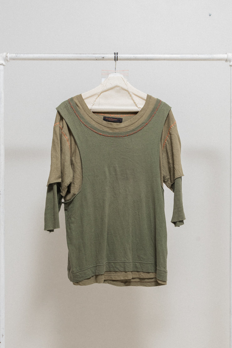 UNDERCOVER - SS03 "SCAB" Triple layer top with contrast stitching