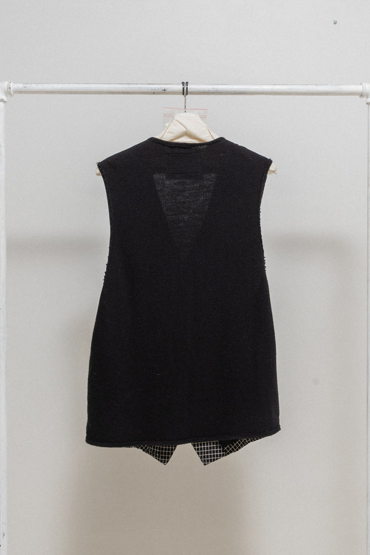 UNDERCOVER - FW04 "BUT BEAUTIFUL" Patti Smith grid patterned wool vest
