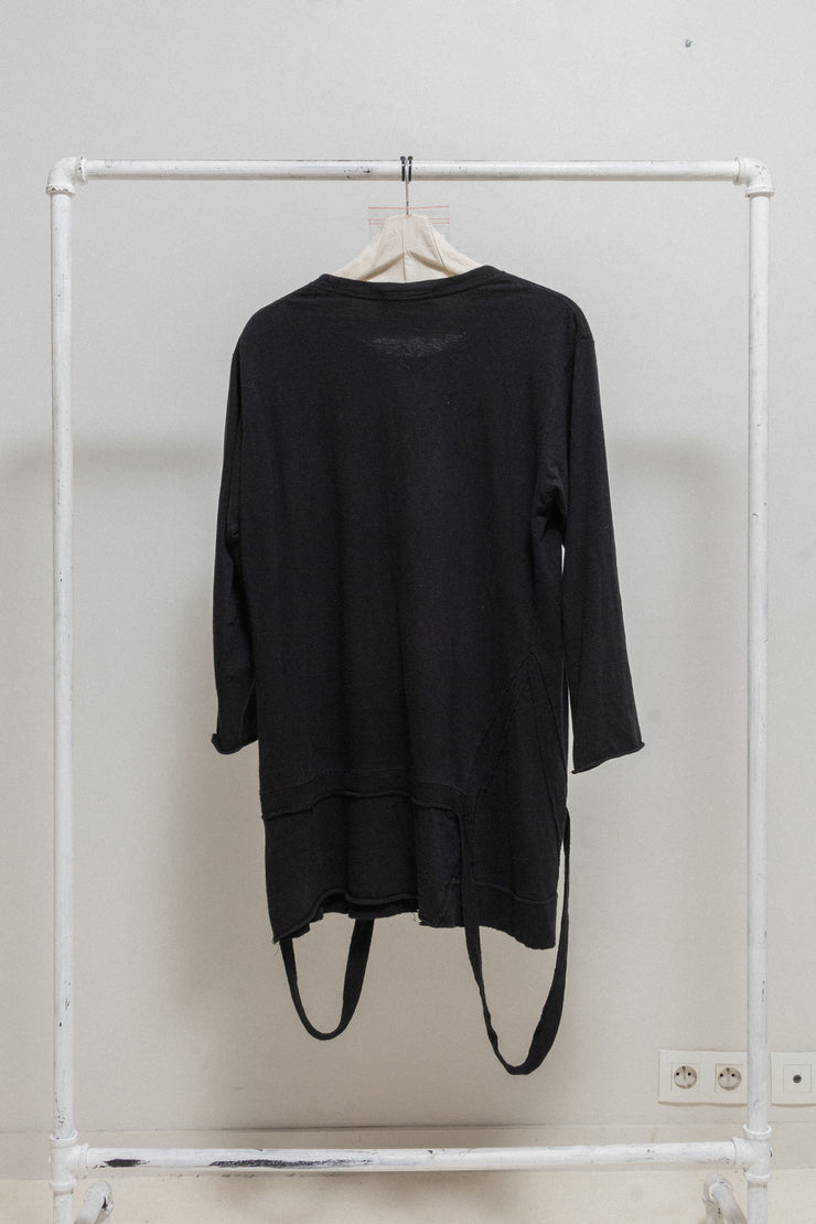 UNDERCOVER - FW04 "BUT BEAUTIFUL" Elongated cotton top with suspenders