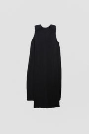 ANN DEMEULEMEESTER - SS13 Long dress with padded shoulders and back cape