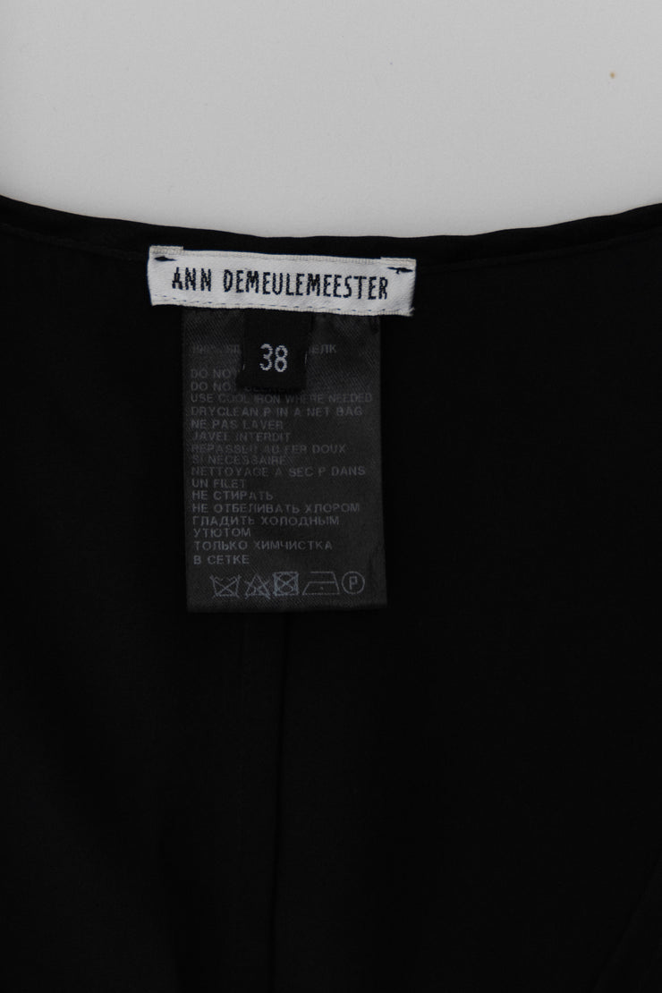 ANN DEMEULEMEESTER BLANCHE - Long silk dress with bottom trim (spring 2008 reedition)