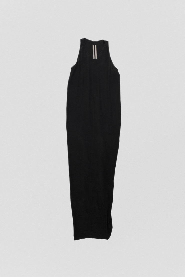 RICK OWENS - SS17 "WALRUS" Extra long silk blend dress with a back slit