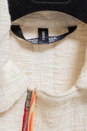 UNDERCOVER - SS03 "SCAB" Woven zip up jacket with frilled cuffs and colourful details (runway)