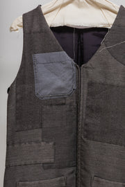 UNDERCOVER - FW02 “Witch’s cell division” Transformable patchwork vest /dress with velvet straps