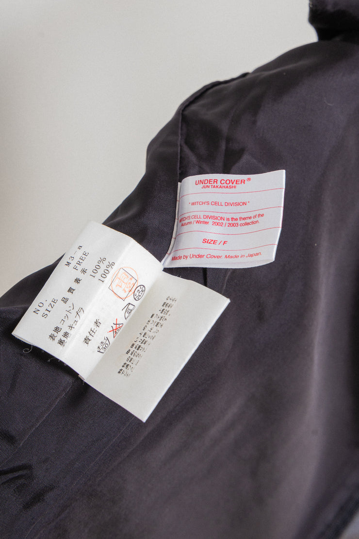 UNDERCOVER - FW02 “Witch’s cell division” Transformable patchwork vest /dress with velvet straps