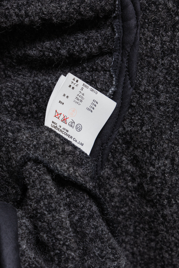 UNDERCOVER - FW04 "But Beautiful" Wool plush coat with buttons, fabric, stitches details (runway)