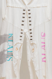 UNDERCOVER - SS06 "T" Klaus Schulze T-shirt rebuilt printed vest with studs (runway)