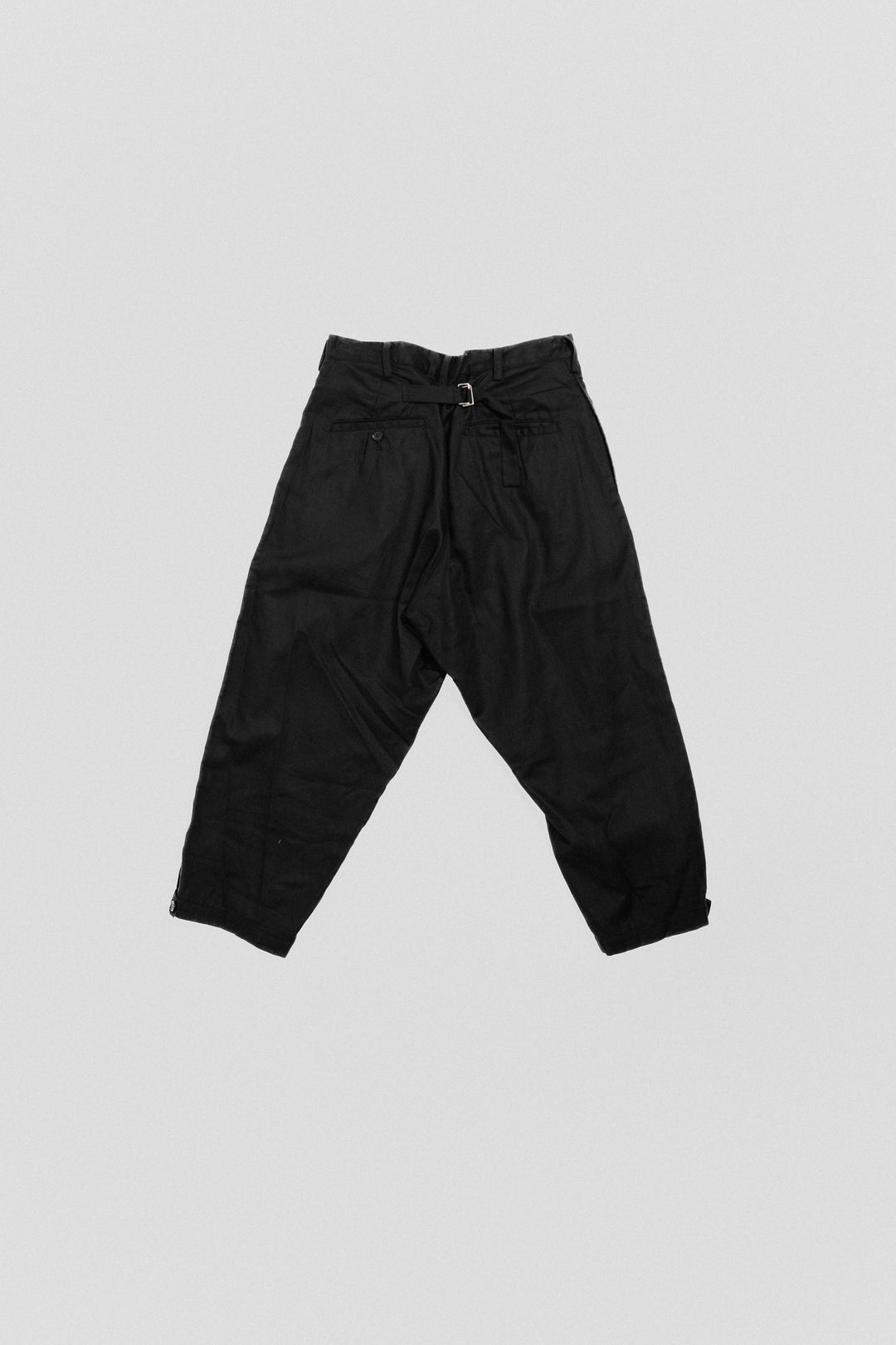 YOHJI YAMAMOTO - SS16 Cotton/linen wide cropped pants with back