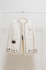 UNDERCOVER - FW05 "Arts and Crafts" Felt jacket with faux fur lining, razors and chain details (runway)