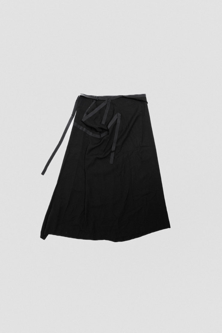 YOHJI YAMAMOTO - SS04 Long rayon skirt with waist straps