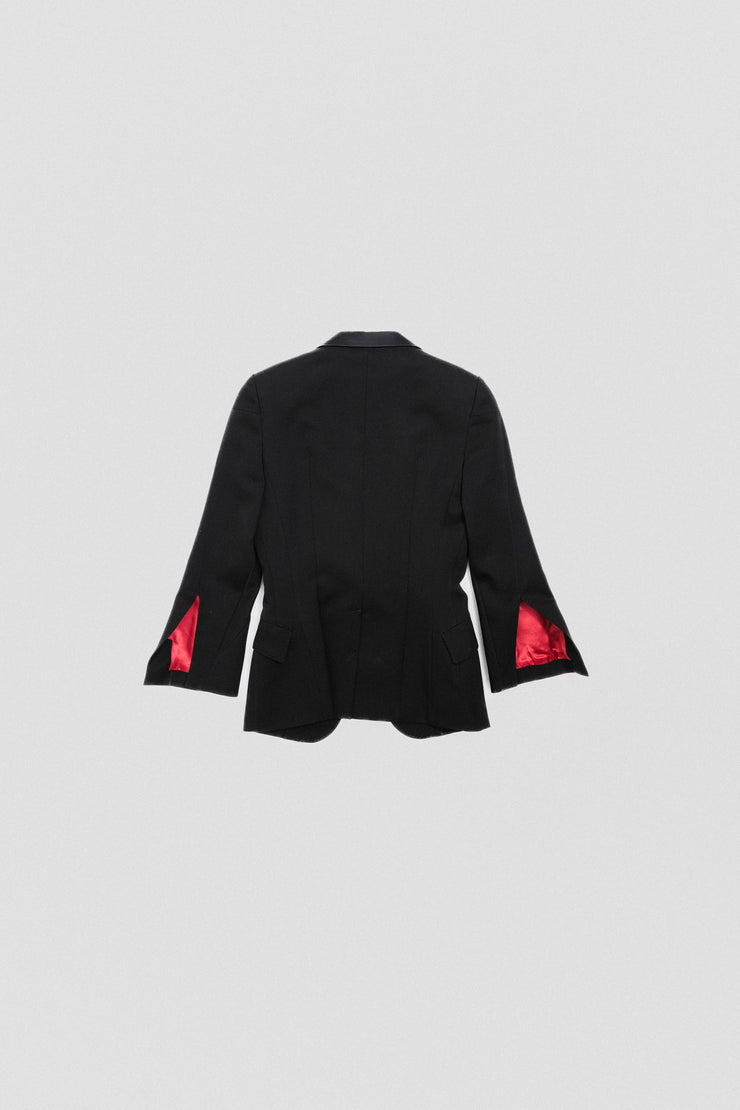 JUNYA WATANABE - FW15 Wool blazer jacket with a cinched waist and sleeves slits