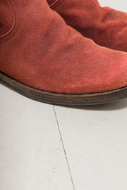 UNDERCOVER - FW04 "But Beautiful" Red engineer boots with metal monster plate