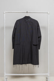 UNDERCOVER - SS16 "The Greatest" Cotton+poly blend coat with frayed edges and collar patches